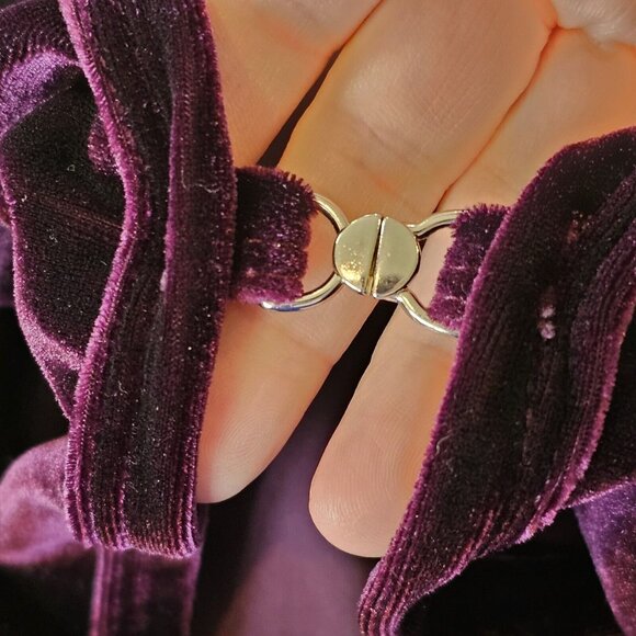 Vintage 90s Womens Medium Purple Velvet Cardigan Sweater Set Stretchy W‎ Tank - Picture 7 of 11